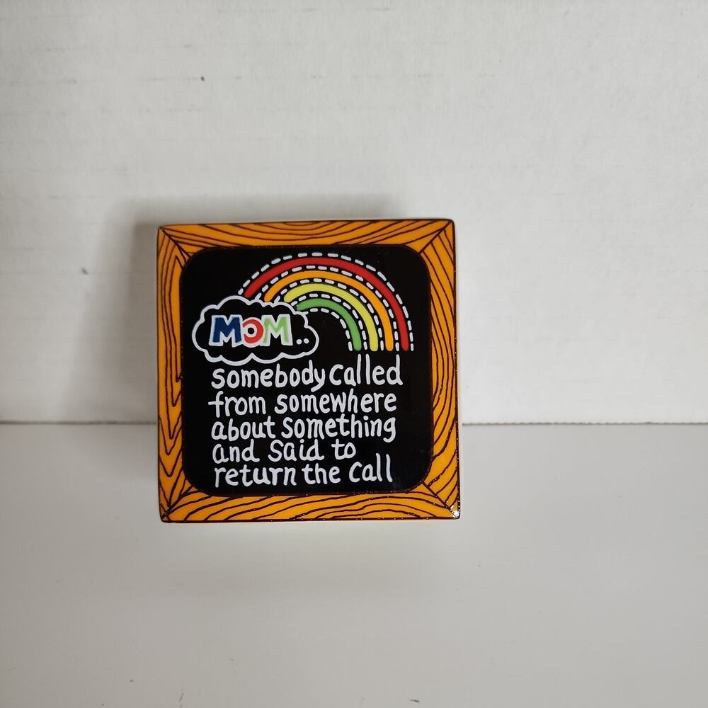 Vtg Enesco Ceramic Mom Trinket Box-Someone Called From Somewhere About Something